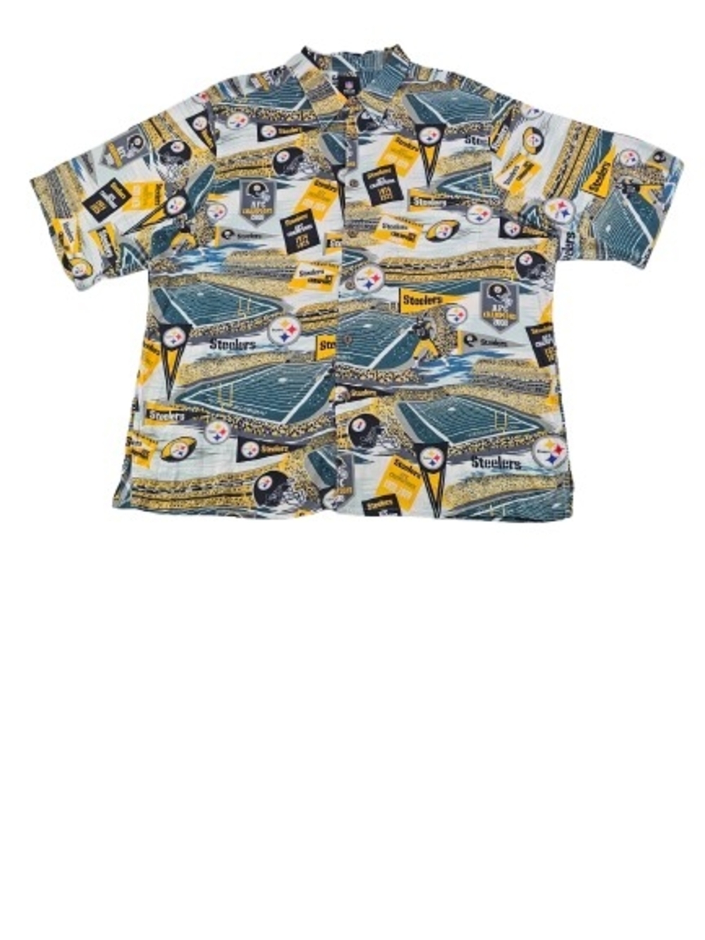 PITTSBURGH STEELERS NFL Legacy Stats Hawaiian Classic 2XL White Yellow Green